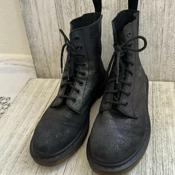 Doc Martens Pascal Metallic glitter laced up boots - Picture 4 of 8